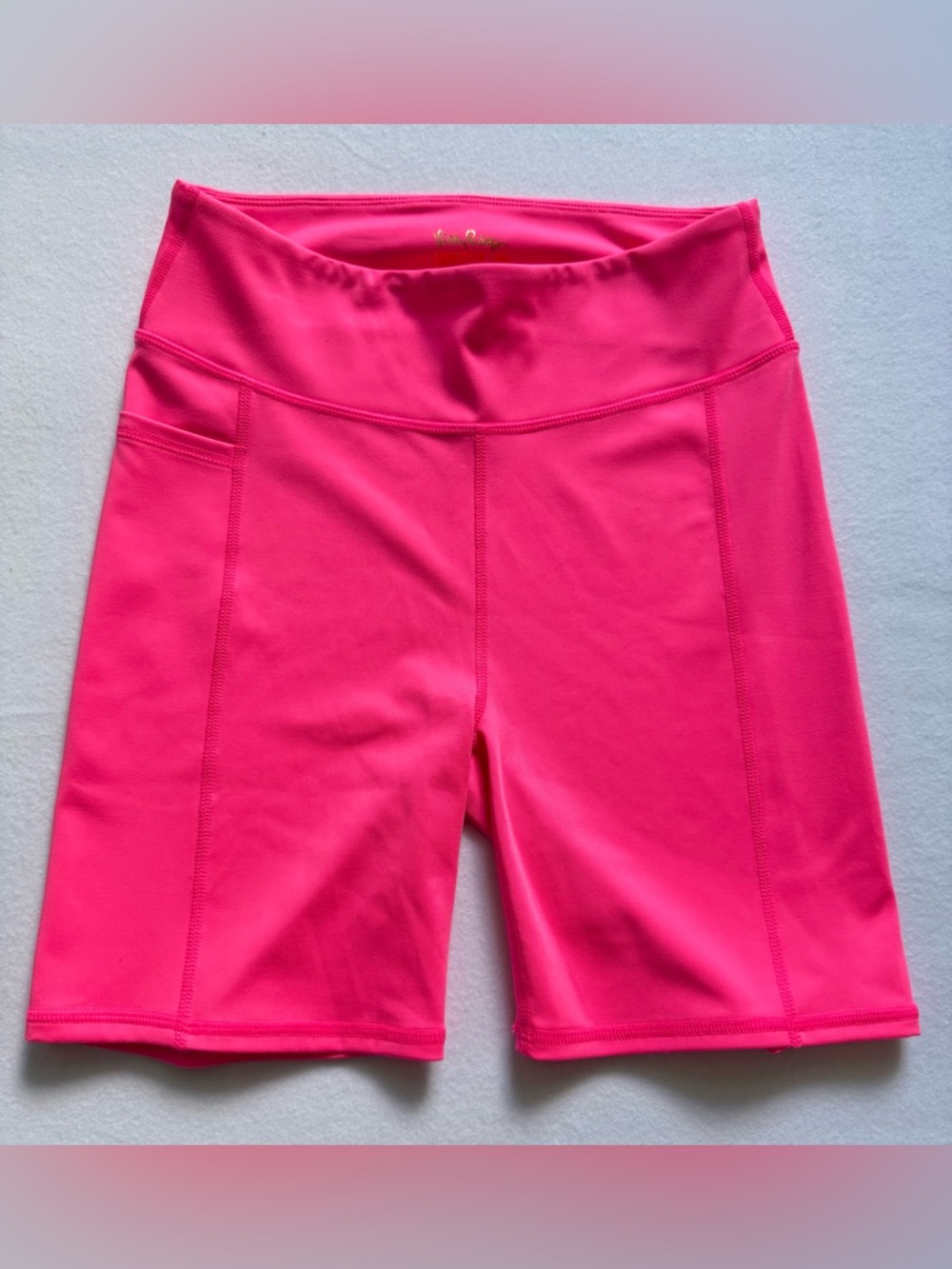 Lilly Pulitzer Luxletic Weekend High Rise Short Pink Isle S UPF 50+